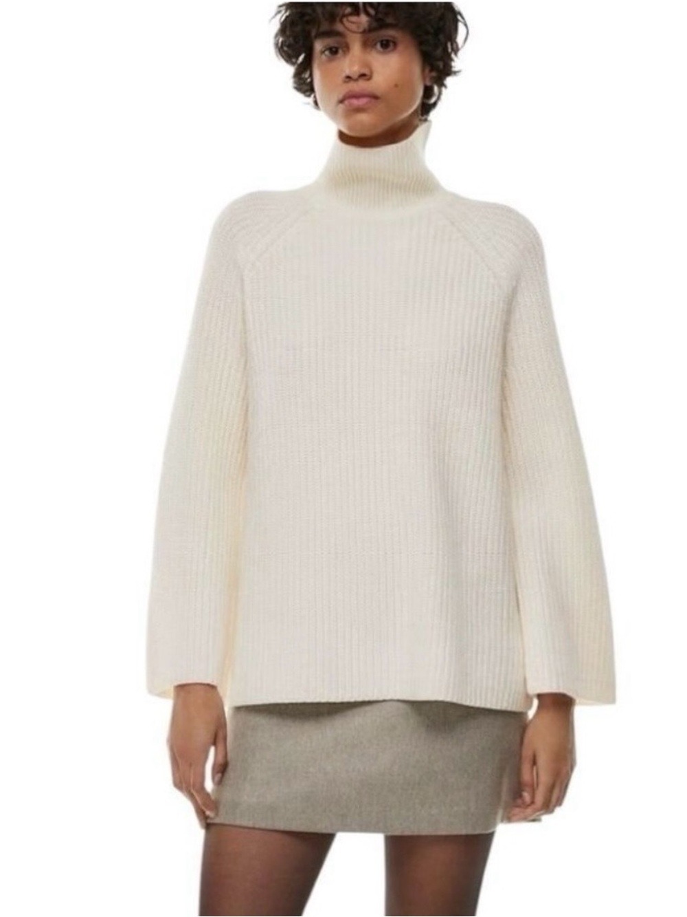 ARTIZIA Wilfred ‘Ursa’ 100% Merino Wool Rib Knit Turtleneck Sweater US Sz XXS